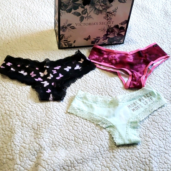 NWT Pink Victoria's Secret Bundle 3 Underwear - Picture 1 of 8